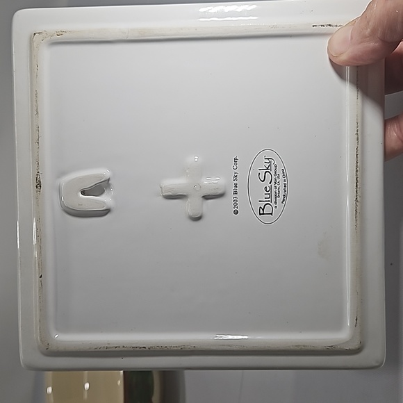 Vintage 2003 Blue Sky Clay Works Chicken Ceramic Trivet - Picture 4 of 5